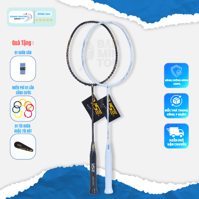 Vợt Cầu Lông VS ACE Power 11 Max Chính Hãng Căng Dây Sẵn 11Kg Tặng 1 Quấn Cán Tặng 1 Bao Đựng BH 3 T