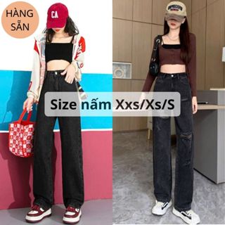  Suông nấm lùn size xxs Quần jean ống suông size nhỏ eo từ 58 dài 88 90cm Quần jean Xxs Xs mã J152 