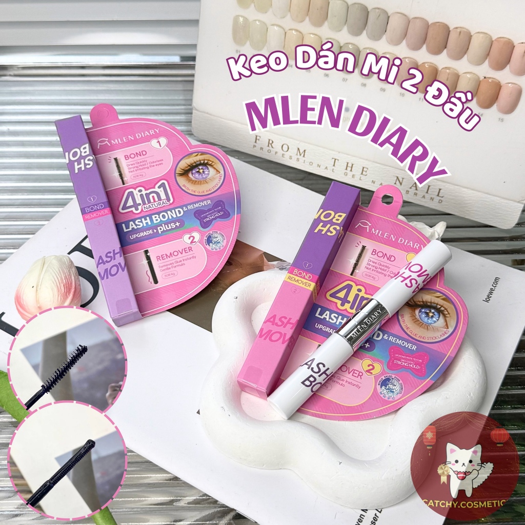 [MLEN DIARY] Keo Dán Mi 2 Đầu Mlen Diary Kết Hợp Dung Dịch Tẩy Keo Vỏ Trắng Lash Bond & Remover