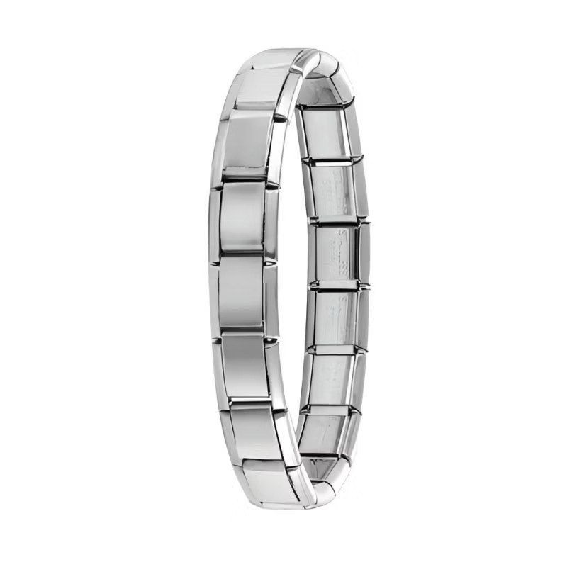 [ Hàng Sẵn ]Vòng tay Italian Charm DIY 9mm - Thép Không Gỉ ( Charm Trơn Màu Bạc - Sáng ) ponnie | BigBuy360 - bigbuy360.vn