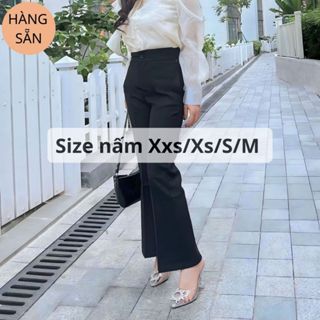   Quần loe nấm lùn Quần loe cho nàng nấm cạp cao. eo từ 56cm. Quần loe size nhỏ dài 87-88cm 