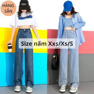 (Suông nấm lùn size xxs)Quần jean suông ống rộng size nhỏ eo từ 58, Quần jean Xxs, Xs