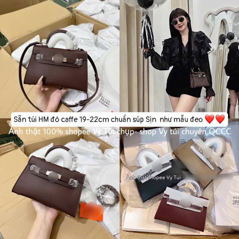 Túi H size 19 bản Vip siêu sợi LOẠI ĐẸP NHẤT kèm dây đeo chéo KL19cm