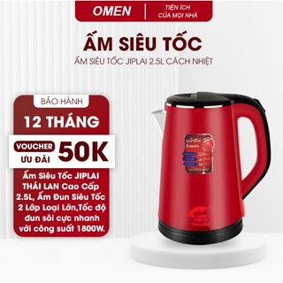 Ấm Siêu Tốc JIPLAI THÁI LAN Cao Cấp 2.5L  Cách Nhiệt, Ấm Đun Siêu Tốc 2 Lớp Loại Lớn, Nồi Đun Nươc Tiện Lợi