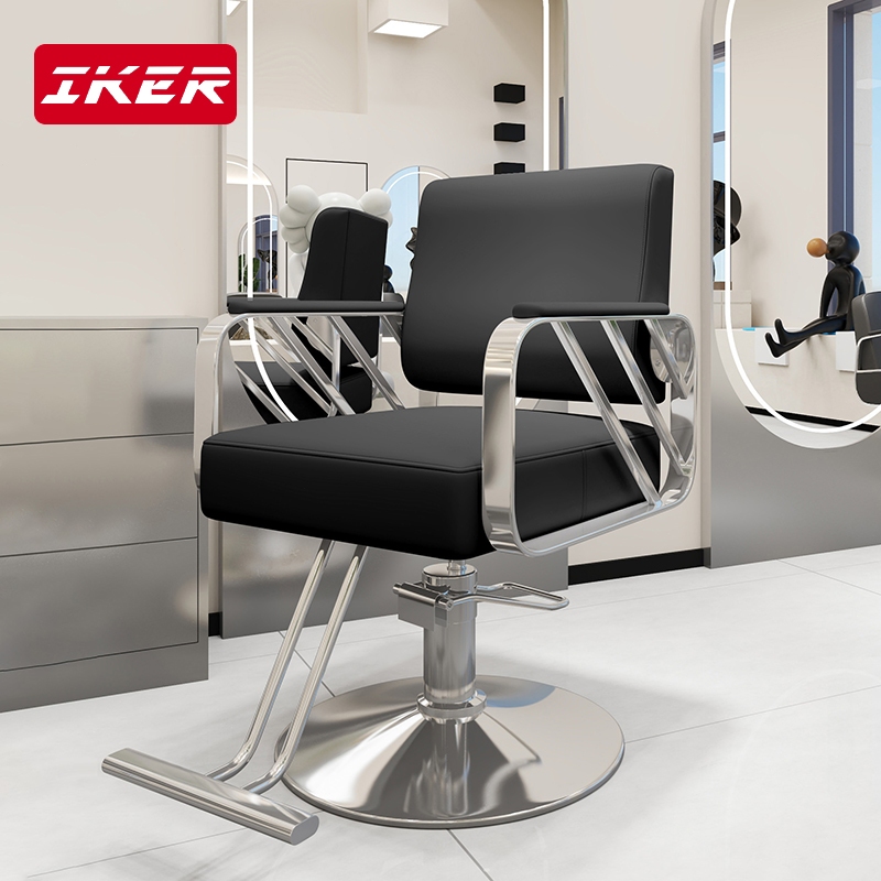 Ghế cắt tóc nam nữ dành cho salon tóc cao cấp - ghế cắt tóc inox nâng chân chắc chắn, đẹp và tiện lợ