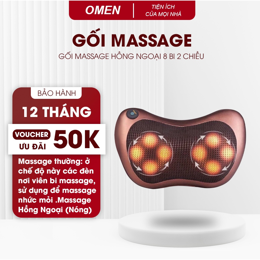 Gối Massage Hồng Ngoại 8 Bi 2 Chiều Cao Cấp - Máy, Gối Mát Xa Cổ Vai Gáy Chính Hãng Công Nghệ Nhật Bản - GMX4