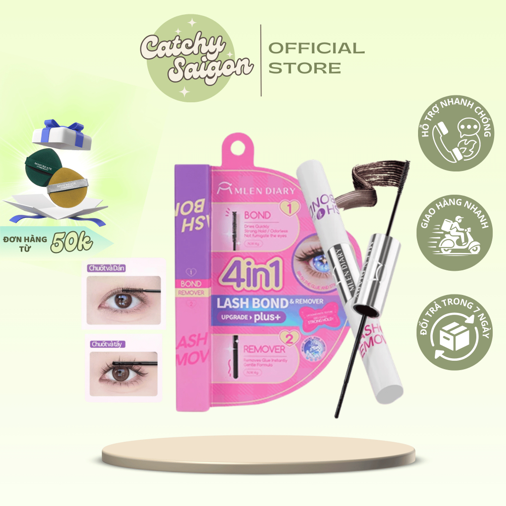 [MLEN DIARY] Keo Dán Mi 2 Đầu Mlen Diary Kết Hợp Dung Dịch Tẩy Keo Vỏ Trắng Lash Bond & Remover