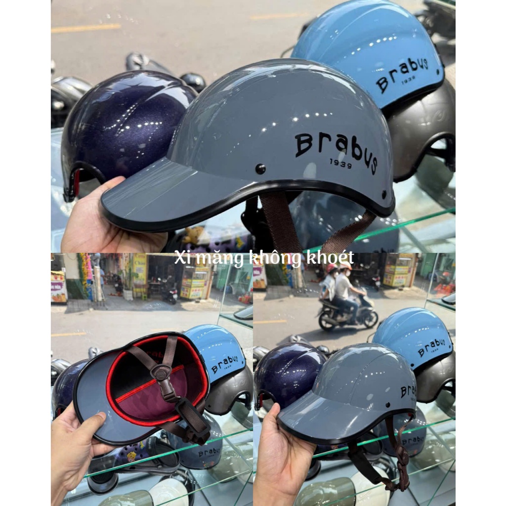 Mũ bảo hiểm Brabus chính hãng. Mũ không khoét cho nam nữ. Chính hãng 1 đổi 1 trong năm