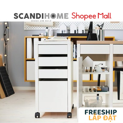POPSI, Hộc tủ 4 ngăn kéo DRA_016, 35x50x75cm, tủ gỗ Scandi Home