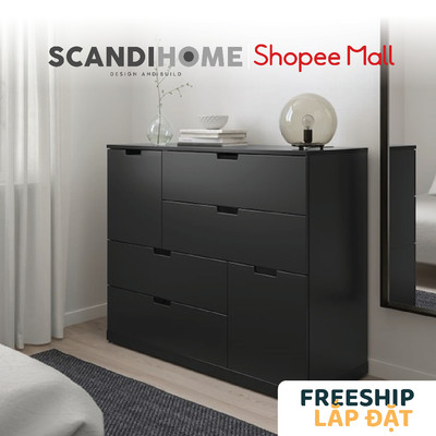 BANALDO, Tủ đựng đồ dùng 6 ngăn kéo DRA_092, 120x47x98cm, tủ gỗ Scandi Home