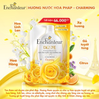 [VHL x Enchanteur] COMBO 2 túi Sữa tắm hương nước hoa Enchanteur Charming ( 640g x 2 ) tặng sữa tắm/dầu gội 100g
