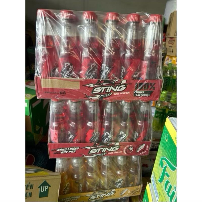 1 thùng 24 chai sting đỏ hương dâu nước giải khát 330ml 1 chai 1 thùng nước tăng lực sting vàng 330m