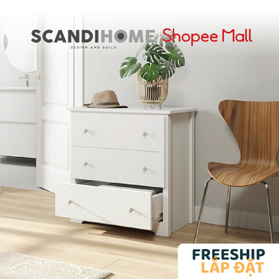AVILLA, Tủ đựng đồ dùng 3 ngăn kéo DRA_185, 74x40x74cm, Scandi Home
