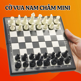  Bộ Cờ Vua Nam Châm Mini Cho Bé Bỏ Túi Cặp Mang Đi Đồ Chơi Siêu Nhỏ Tiện Lợi Size 19 x 19 Cm 