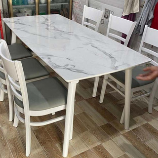 Bàn ăn mặt gỗ giả vân đá trắng; Bàn Mango giả đá/Bàn gỗ giả đá