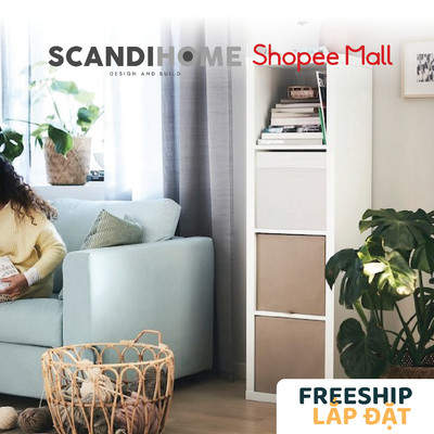 FELIX, Kệ sách 1 x 4 SHE_034, 40x38x144cm, kệ gỗ Scandi Home