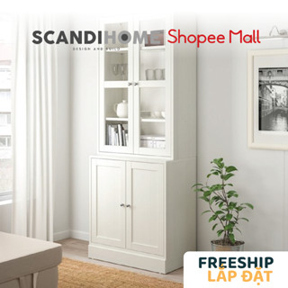 BODO, Tủ trưng bày đồ dùng cửa kính SHE_069, 81x47x212cm, tủ gỗ Scandi Home