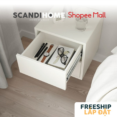 NIKOS, Tủ đầu giường 2 ngăn treo tường STO_034, 35x36x35cm, kệ đầu giường Scandi Home
