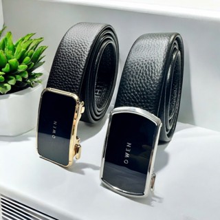 Thắt lưng nam OWEN da vân bò nguyên miếng, mặt khóa trượt giấu dây, da bò thật cao cấp (giá mác 395k)