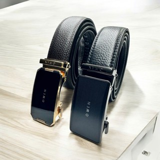 Thắt lưng nam OWEN da bò thật cao cấp, mặt khóa trượt, vân da bò (giá mác 495k)