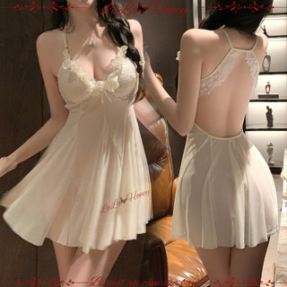  Váy Ngủ Xuyên Thấu Hở Lưng Phối Ren Sexy Gợi Cảm Đầm Ngủ Xuyên Thấu Phối Ren Quyến Rũ - LALA HONEY 