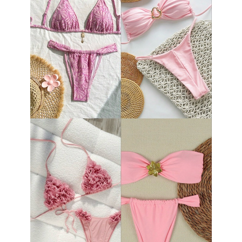 BỘ BIKINI HỒNG THỜI TRANG NỮ [Hàng order]