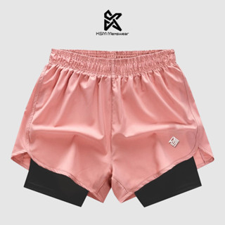 Quần Đùi Short Thể Thao Ngắn 2 Lớp Nữ KSM Vải Mỏng Nhẹ Mát Mau Khô,Tập Aerobic, Chạy Bộ, Bơi Lội Q271