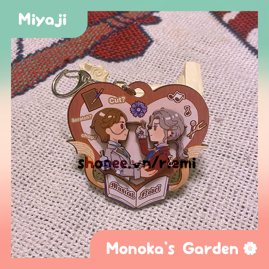 (Đọc miêu tả) Keychain/Móc khoá gỗ Orpheus x Frederick Identity V IDV artist Miyaji