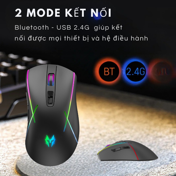 Chuột gaming không dây ATAS A20 - LED RGB - Kết nối Wireless - Huano Switch- Độ bền 3 triệu lần nhấn | BigBuy360 - bigbuy360.vn