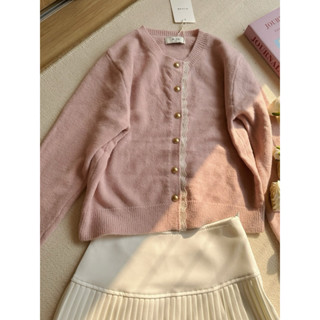 Áo len trơn nữ dài tay, Áo len Cadigan trơn form vừa phong cách Hàn Quốc 2024, Áo khoác cadigan cổ tròn Basic