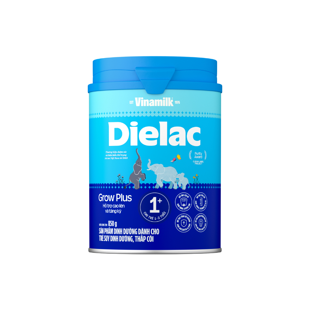 [Mẫu Mới] Sữa Bột Dielac Grow Plus 1+ HT 850g (Sữa Non)