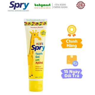 Kem đánh răng cho bé chính hãng Spry vị chuối dâu 60ml
