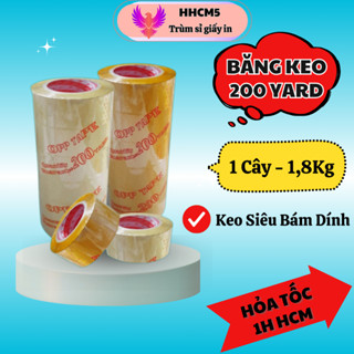 Băng Keo 200Yard Trong & Đục 1 Cây - 6 Cuộn Đóng Gói Hàng Hoá, Băng Dính 200Yard Dán Thùng Giá Rẻ