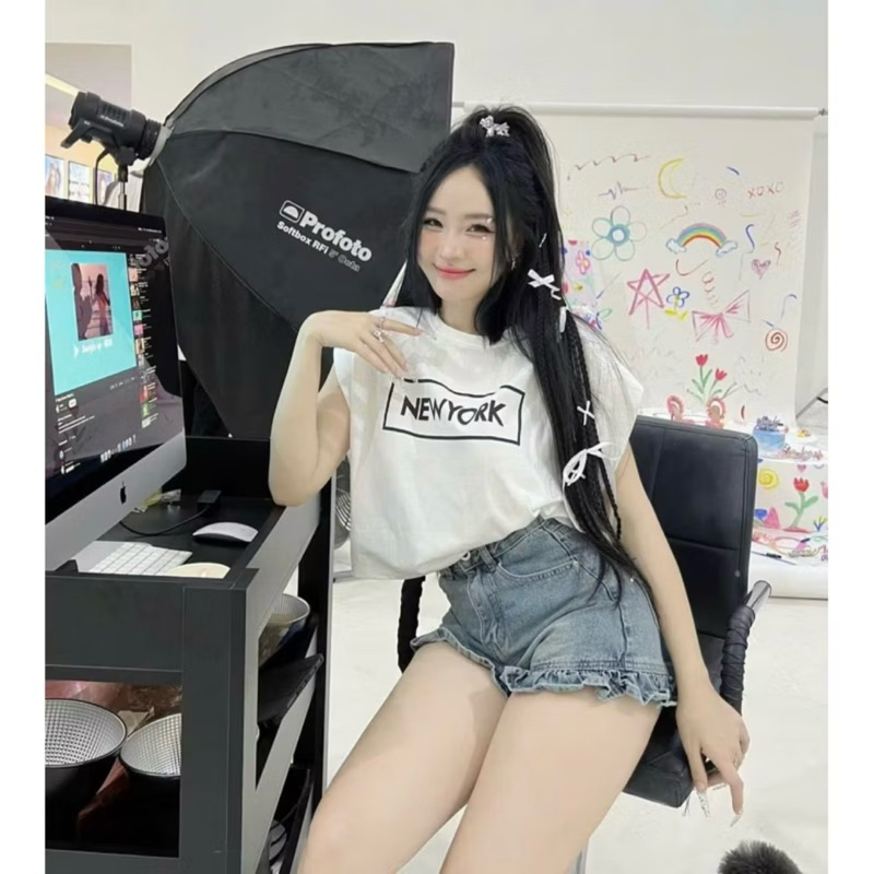 Quần Short Jeans Nữ Phối Bèo Cạp Cao Hách Dáng Quần Đùi Nữ màu Xanh Denim Chất liệu Mềm Mại Nữ Tính | BigBuy360 - bigbuy360.vn