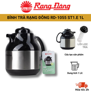  Bình pha trà giữ nhiệt Rạng Đông ruột thủy tinh cao cấp 1 Lít có lõi lọc trà tiện lợi sử dụng 