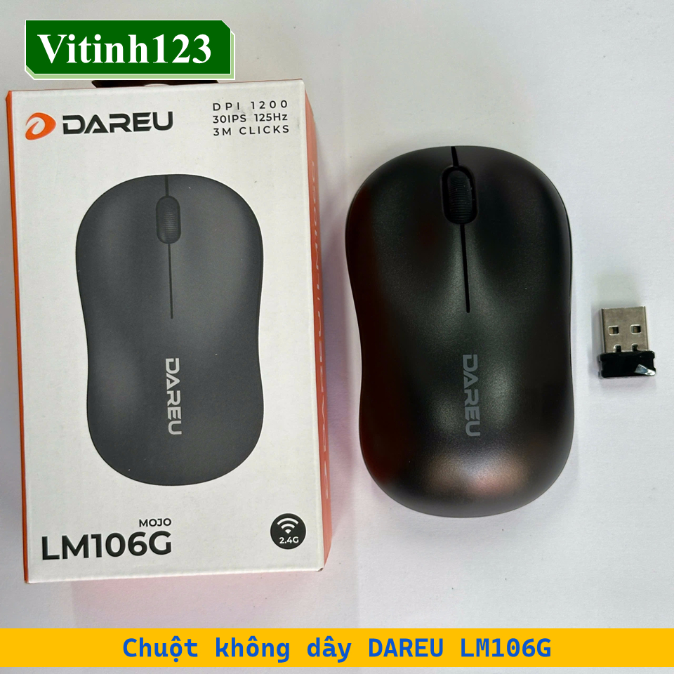 Chuột không dây DAREU LM106G (Đen)