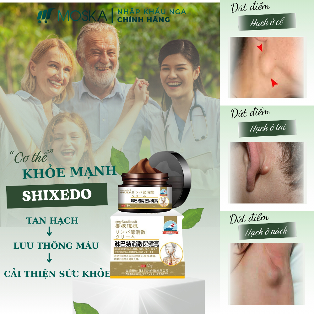 Kem Tan Hạch Bạch Huyết  Shixendo Cổ Truyền Nhật Bản Tan Biến U Hạch, Giảm Đau Sưng Hạch Nhanh Chóng