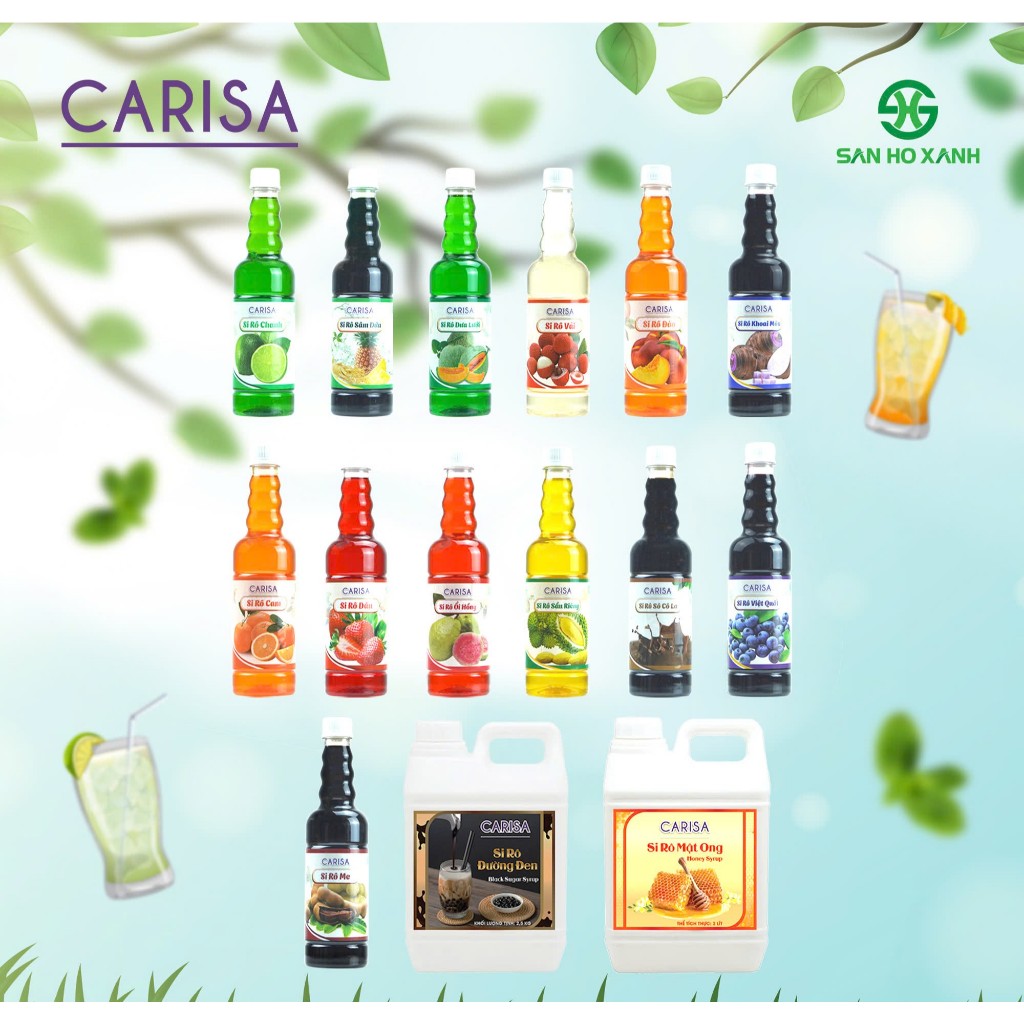 Siro Carisa 680g - Siro Chai Nhỏ, siro rẻ, siro pha chế, siro em bé, siro đào, siro dâu, carisa đào