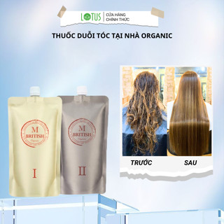 Thuốc duỗi tóc tại nhà hữu cơ organic ép uốn tóc tại salon phục hồi tóc hư tổn nặng British M Pumkin Enzyme Perm 2x400g