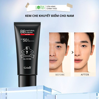 Kem che khuyết điểm cho nam giới, chống nắng hoàn hảo, không lộ vân kem Grinif Natural BB Cream for Men 50ml
