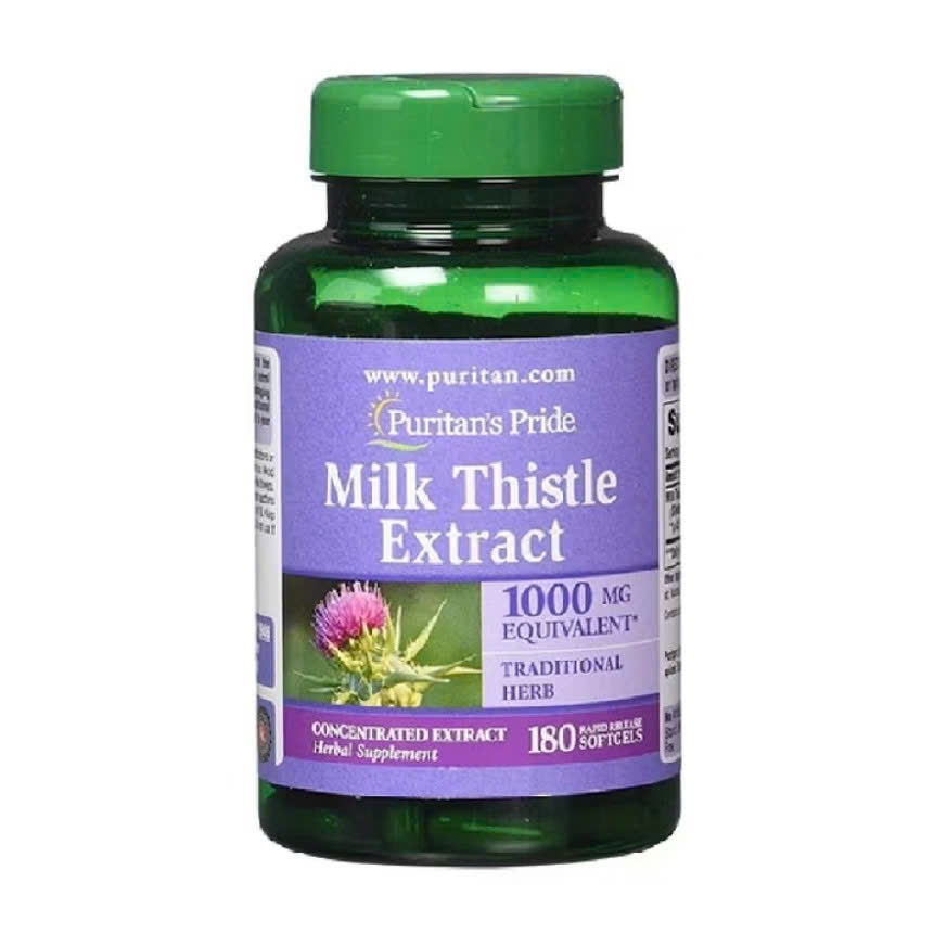 PURITAN’S PRIDE MILK THISTLE EXTRACT 1000MG - VIÊN UỐNG HỖ TRỢ CHỨC NĂNG GAN CỦA MỸ 180 VIÊN