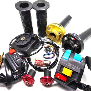 Combo cùm tăng tốc domino 2 dây ga, cùm công tắc fz passing trái phải, 2 bao tay daytona cao cấp