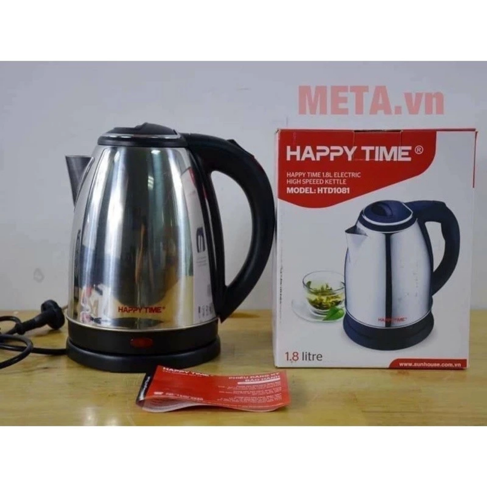 Ấm Siêu Tốc HAPPY TIME - HTD 1081- 1,8 Lít . Hàng chính hãng .Đun Sôi  Nhanh - Bình inox chống vỡ ,tốt cho sức khoẻ