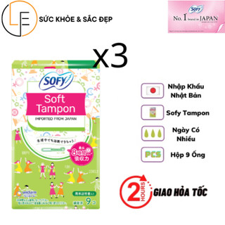 [Bộ 3 Gói] Băng vệ sinh SOFY TAMPON gói 9 ống