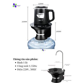 {Hàng loại 1 có sẵn} Máy hút nước tự động kèm ấm siêu tốc, cảm ứng thông minh, tiện lợi khi dùng bình nước đóng sẵn