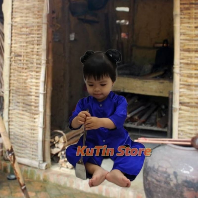 Bà ba bé trai/ bé gái xanh coban
