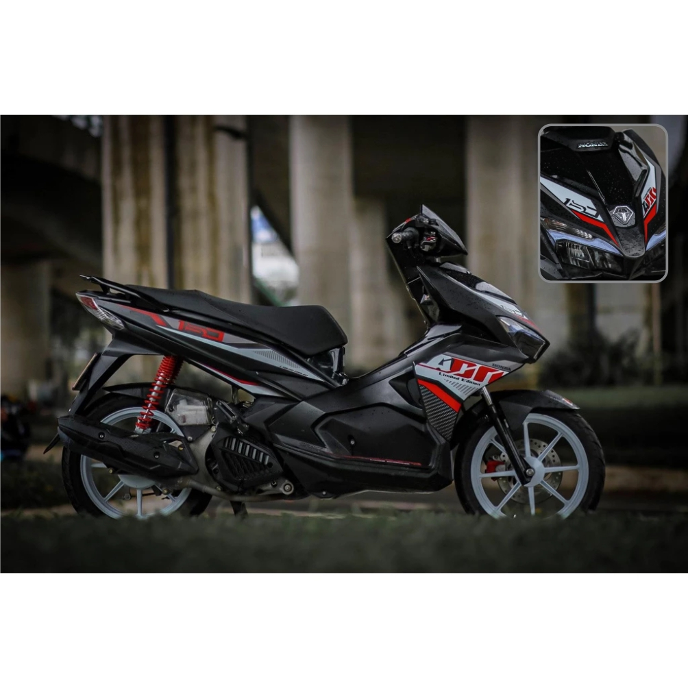 TEM RỜI mẫu ADN đỏ trắng xám cho AirBlade đen - tem in cao cấp không bay màu