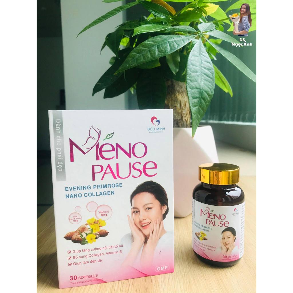 Viên uống điều hòa, cân bằng nội tiết tố nữ Meno pause với hoa anh thảo, mầm đậu nành - Hộp 30 viên