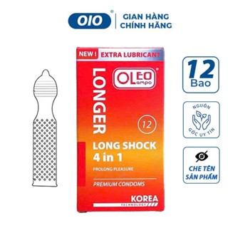 Bao cao su gân gai OLEO LAMPO Long Shock 4 in 1 gai êm nhiều gel tăng cường khoái cảm