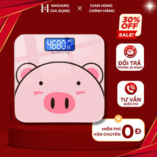  Cân điện tử sức khỏe thông minh hình lợn hồng cute cân tiểu ly mini nhà bếp dùng pin cực tiện lợi 